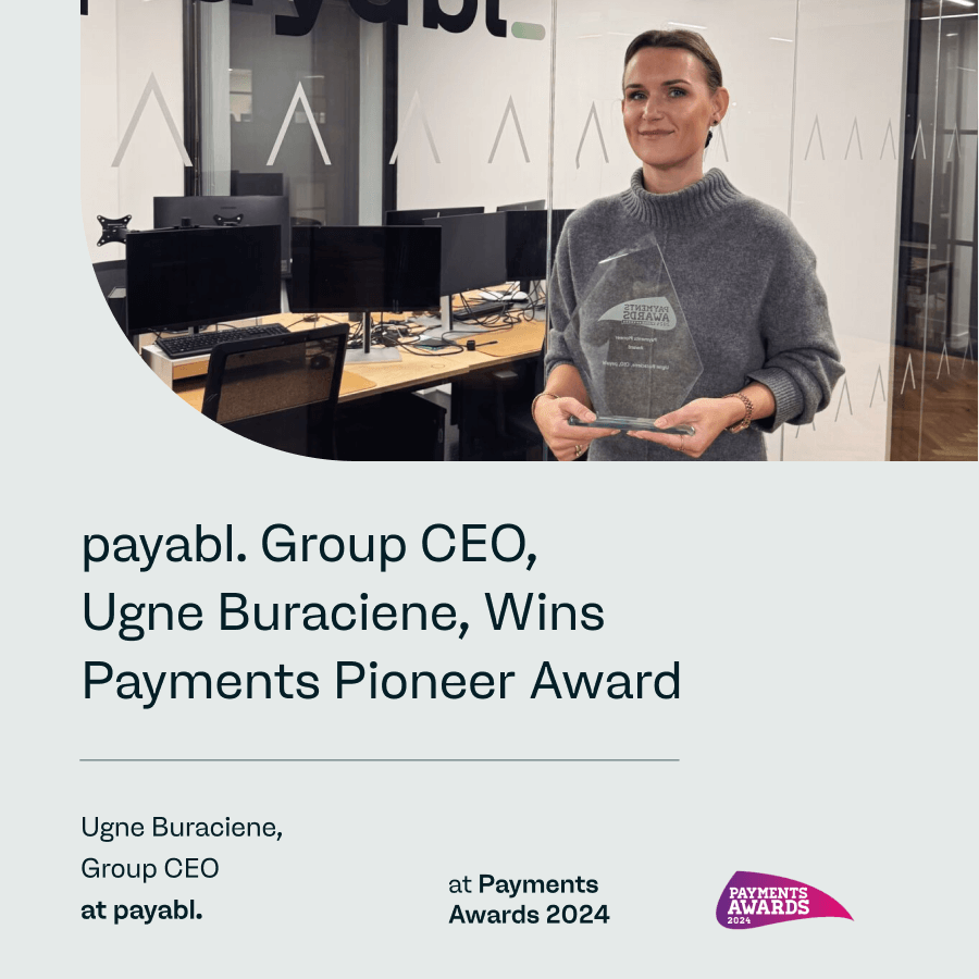 payabl. Group CEO, Ugne Buraciene, Wins Payments Pioneer Award at Payments Awards 2024