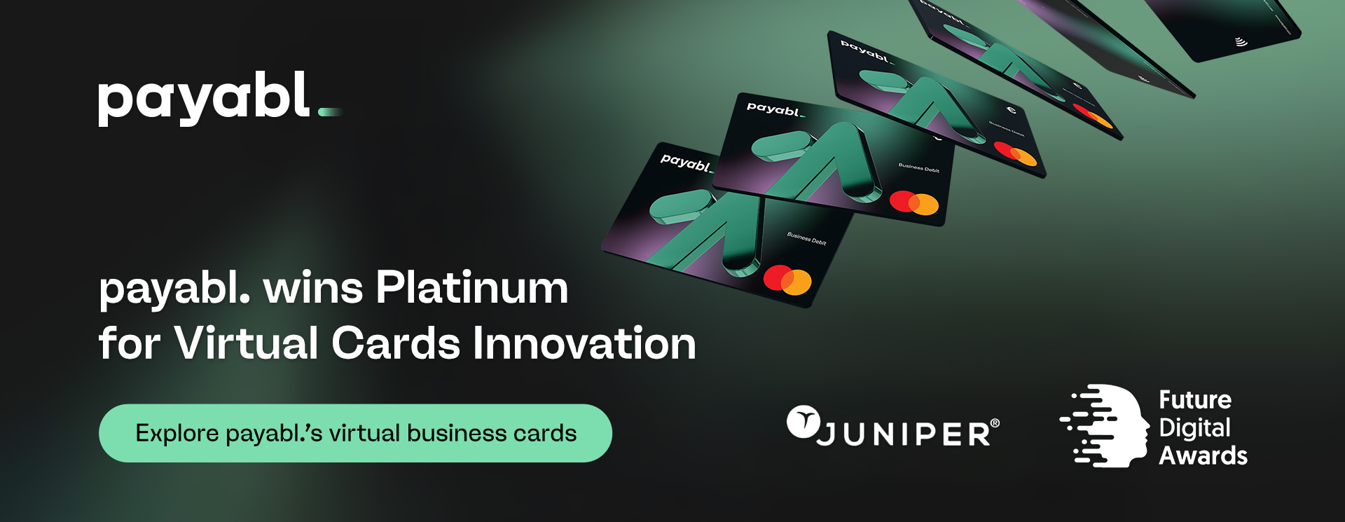 payabl. wins Platinum for virtual cards innovation at the Future Digital Awards 2025 presented by Juniper Research