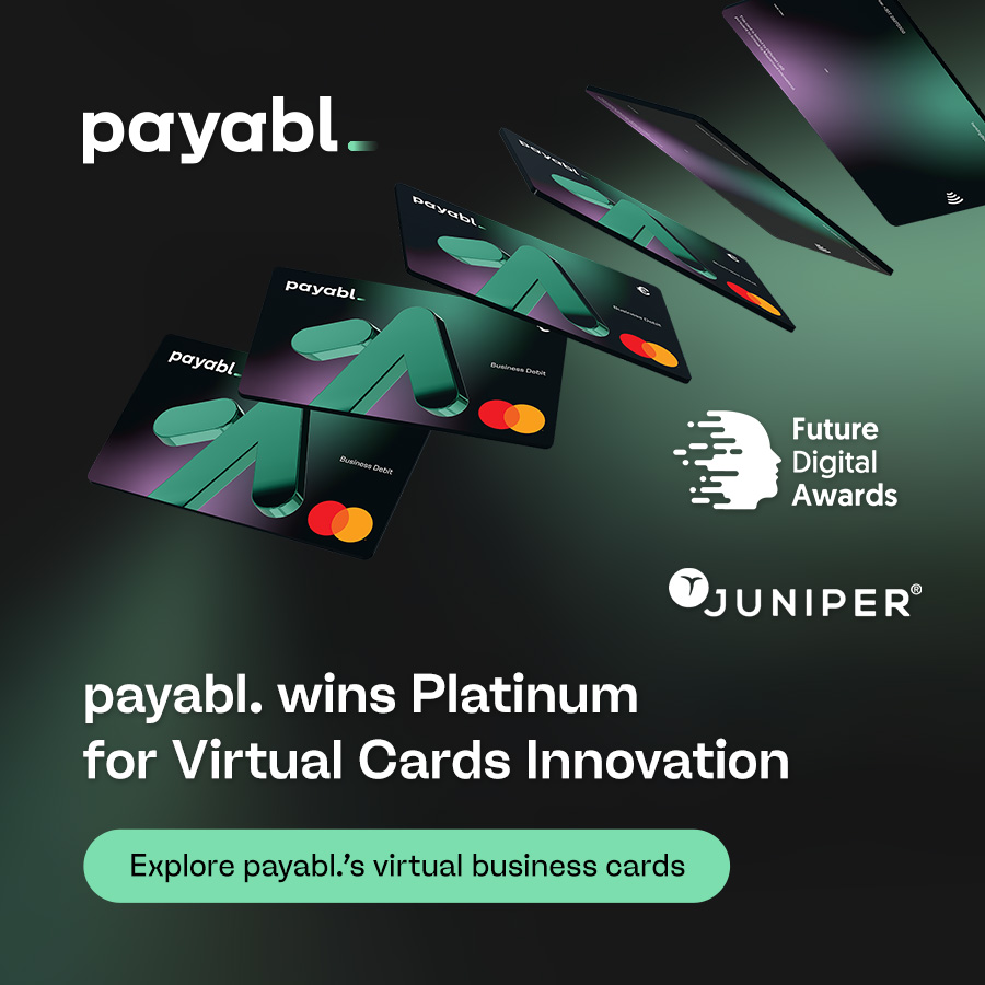 payabl. wins Platinum for virtual cards innovation at the Future Digital Awards 2025 presented by Juniper Research