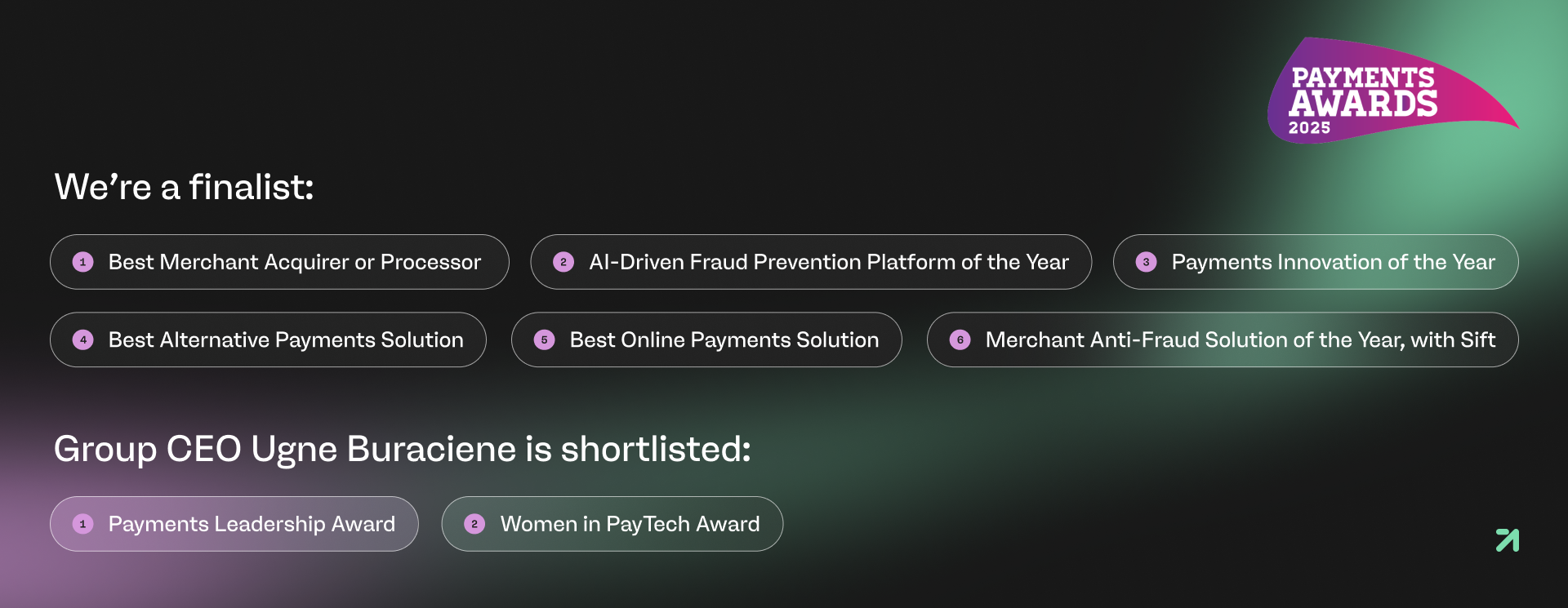 payabl. shortlisted for innovation and merchant impact at the Payments Awards 2025